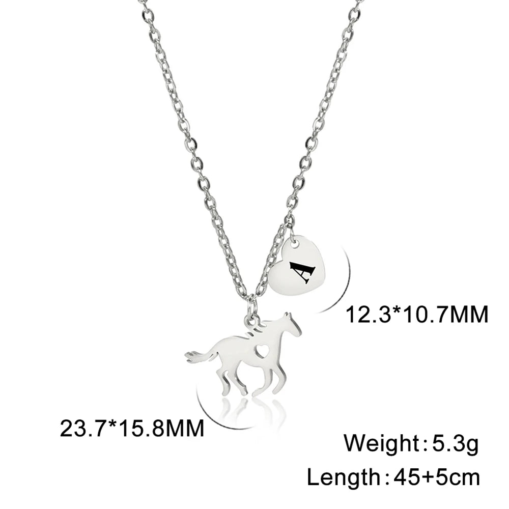 Fashionable Horse Heart Necklace