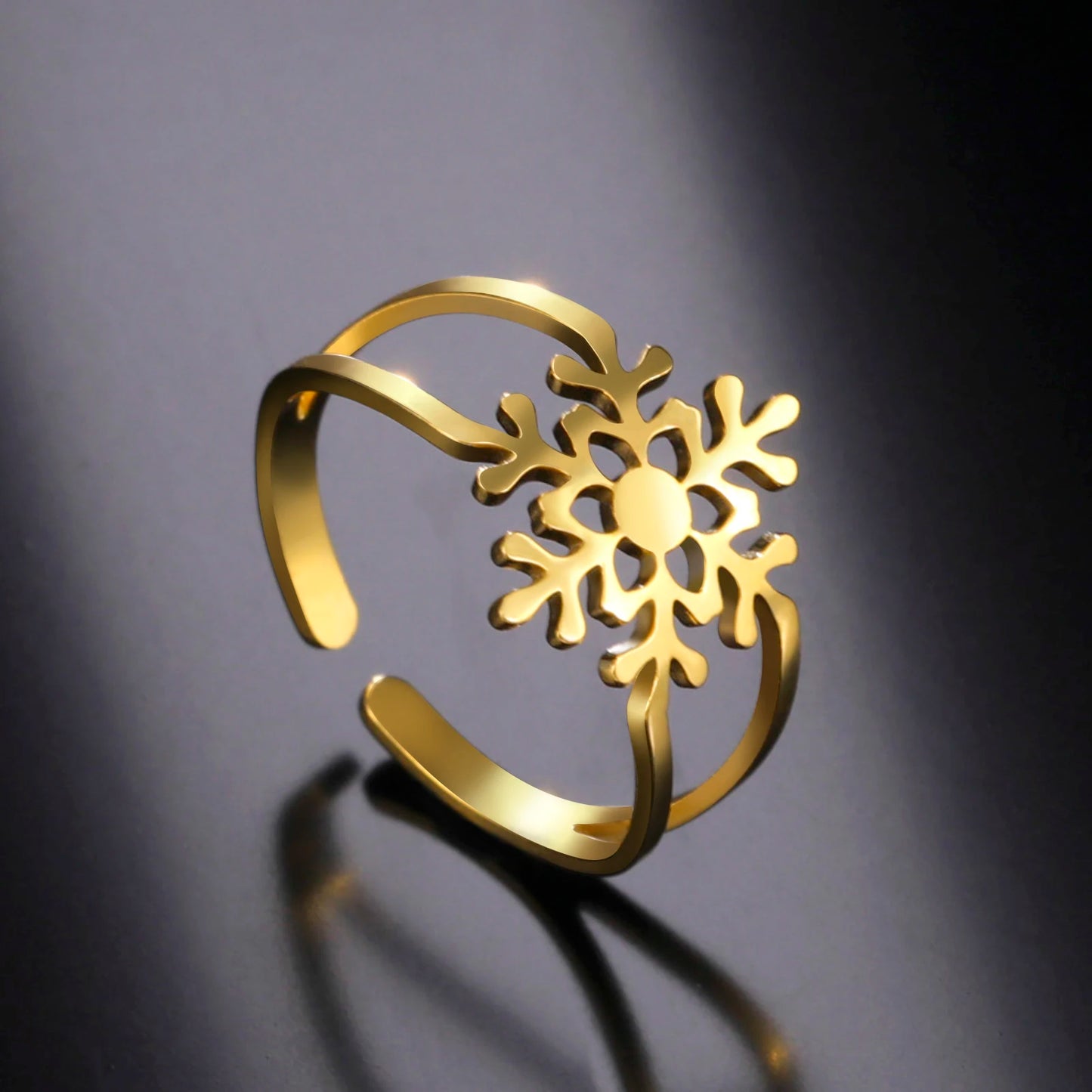 Stainless Steel Snowflake Ring