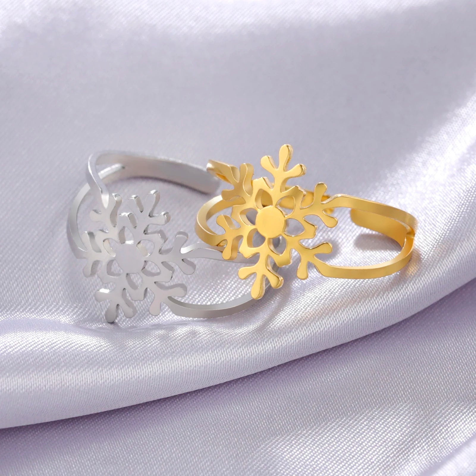 Stainless Steel Snowflake Ring