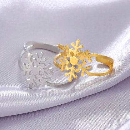 Stainless Steel Snowflake Ring