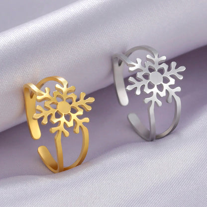 Stainless Steel Snowflake Ring