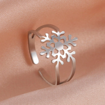 Stainless Steel Snowflake Ring