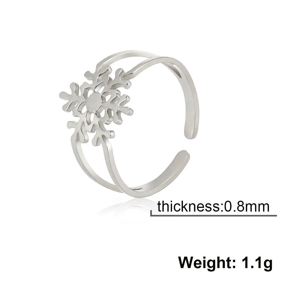 Stainless Steel Snowflake Ring