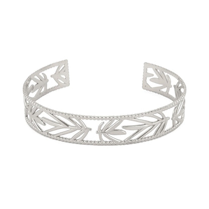 Stainless Steel Leaves Cuff