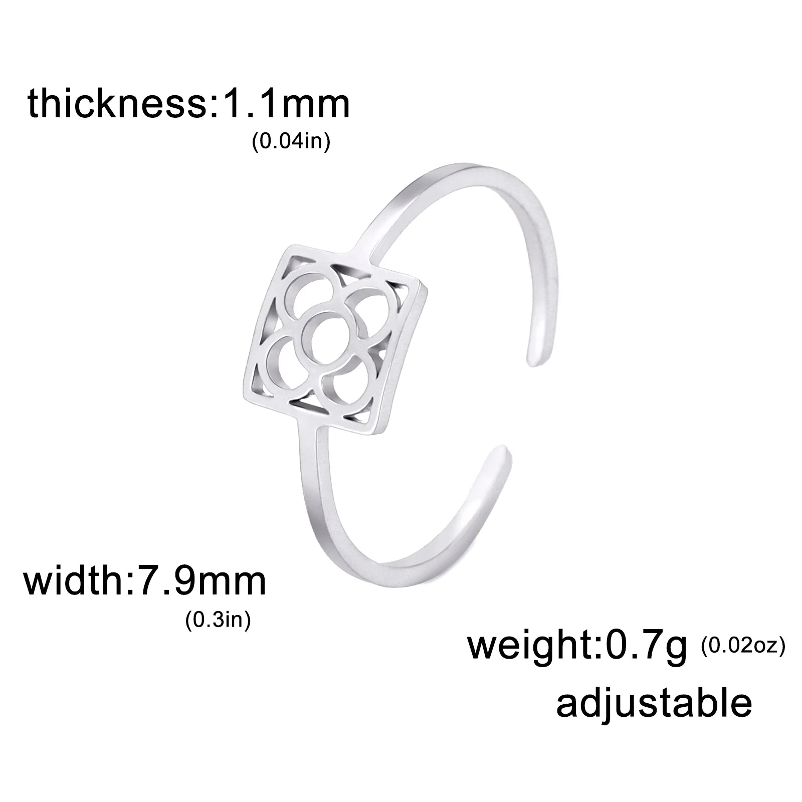 Square Flower Jewelry Ring