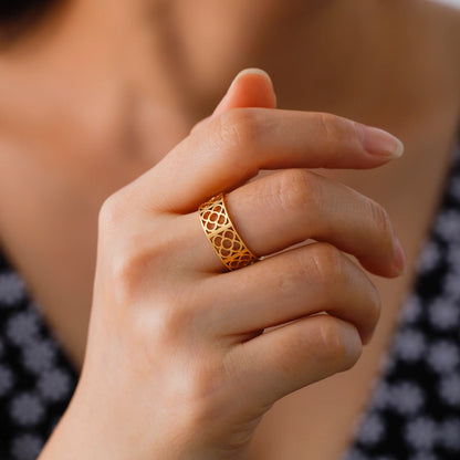 Square Flower Jewelry Ring