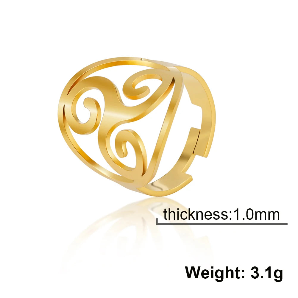 Spiral Triskelion Finger Ring