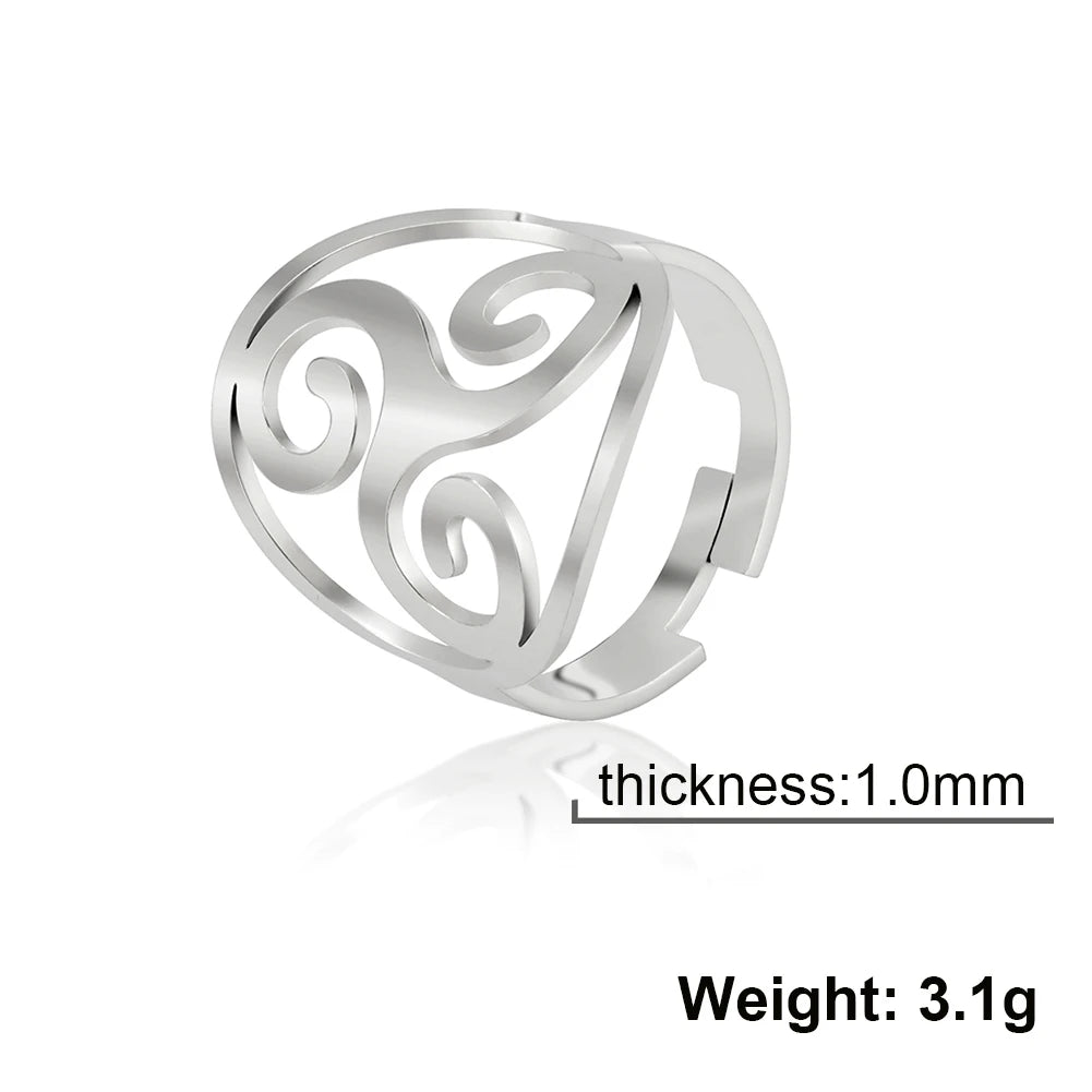 Spiral Triskelion Finger Ring