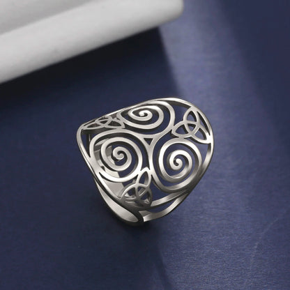 Spiral Triskelion Finger Ring