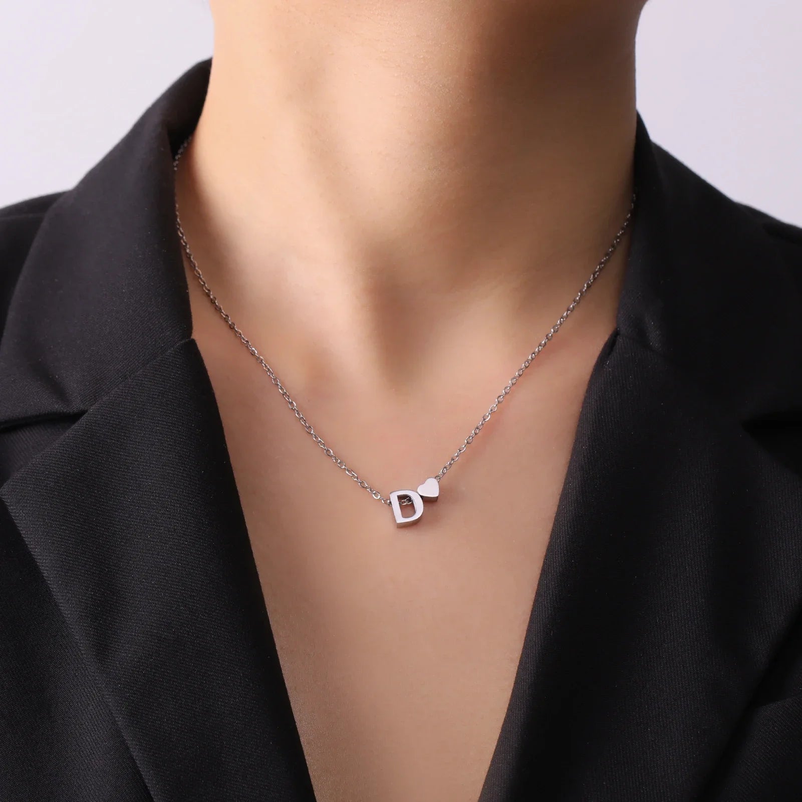 Heart Initial Necklace