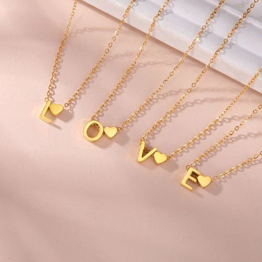 Heart Initial Necklace