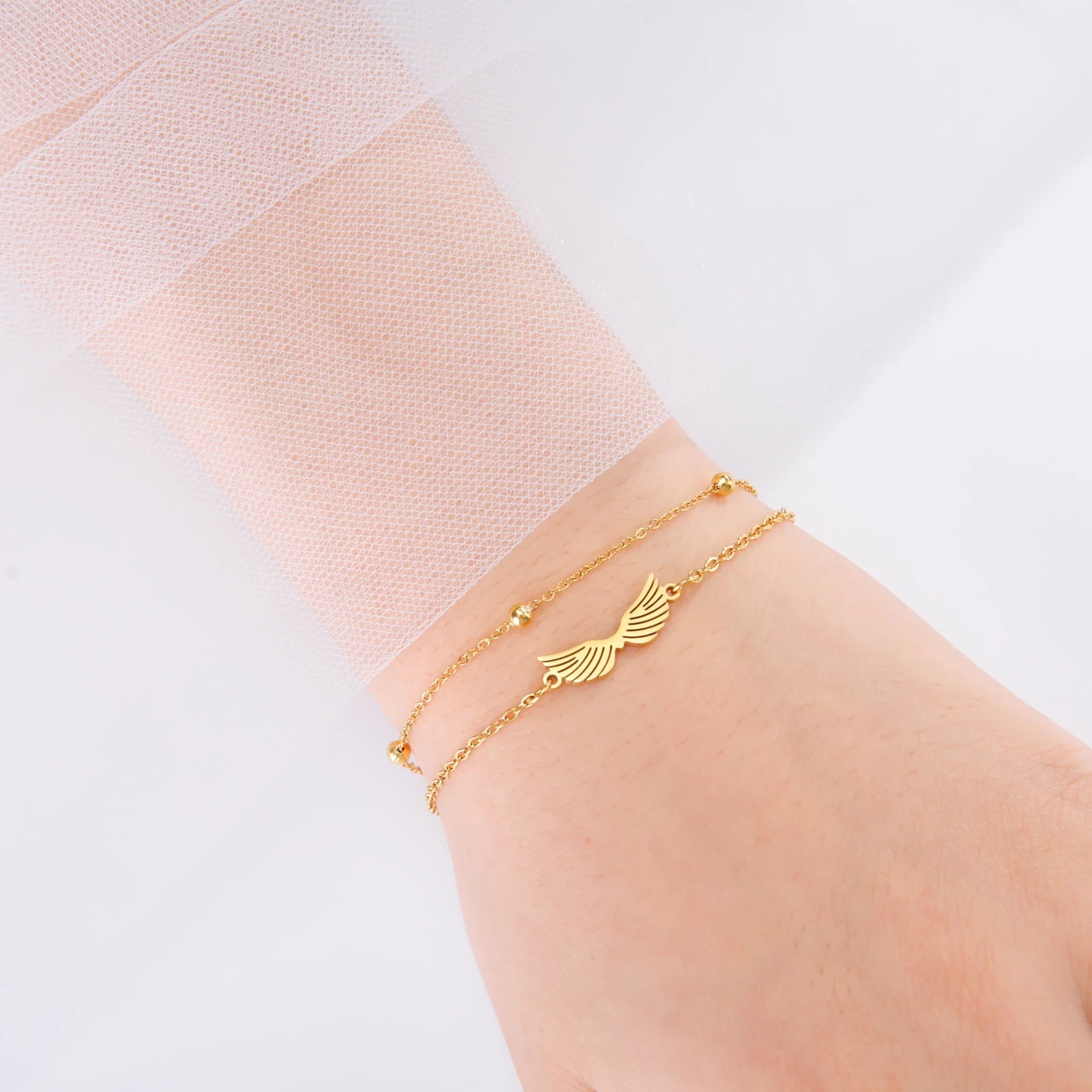 Gold Angel Wing Bracelet