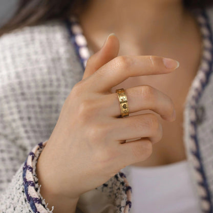 Women Matte Gold Color Rings 
