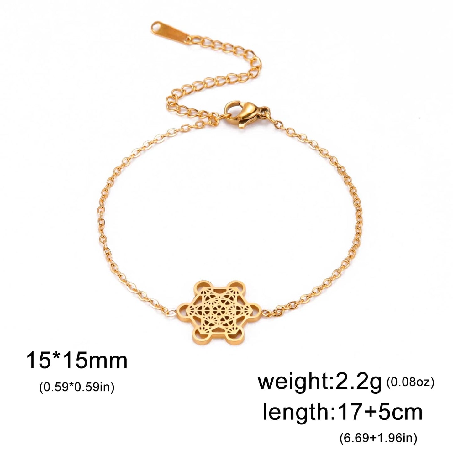 Sacred Geometry Box Chain Bracelet