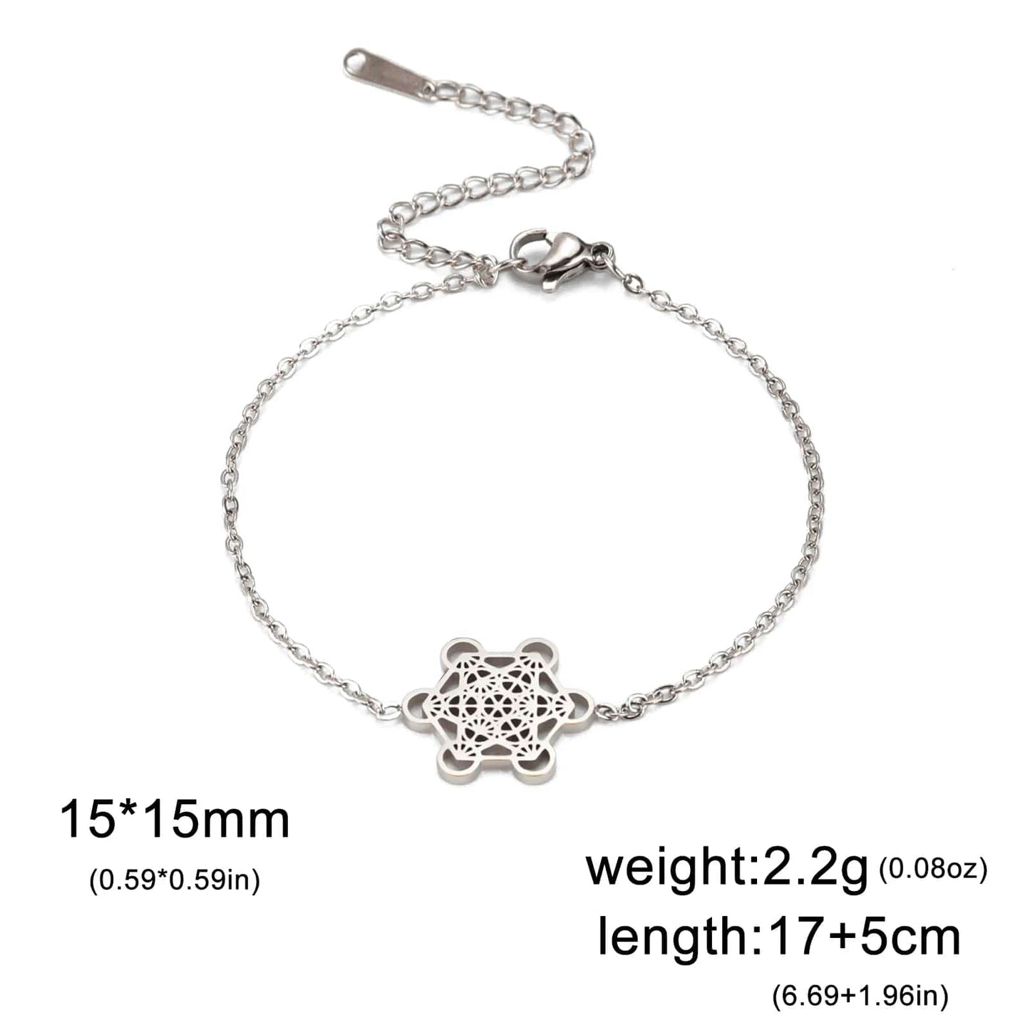 Sacred Geometry Box Chain Bracelet