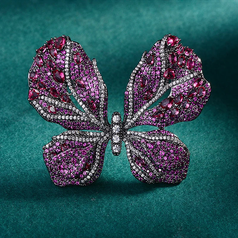 Vintage Black Butterfly Brooch