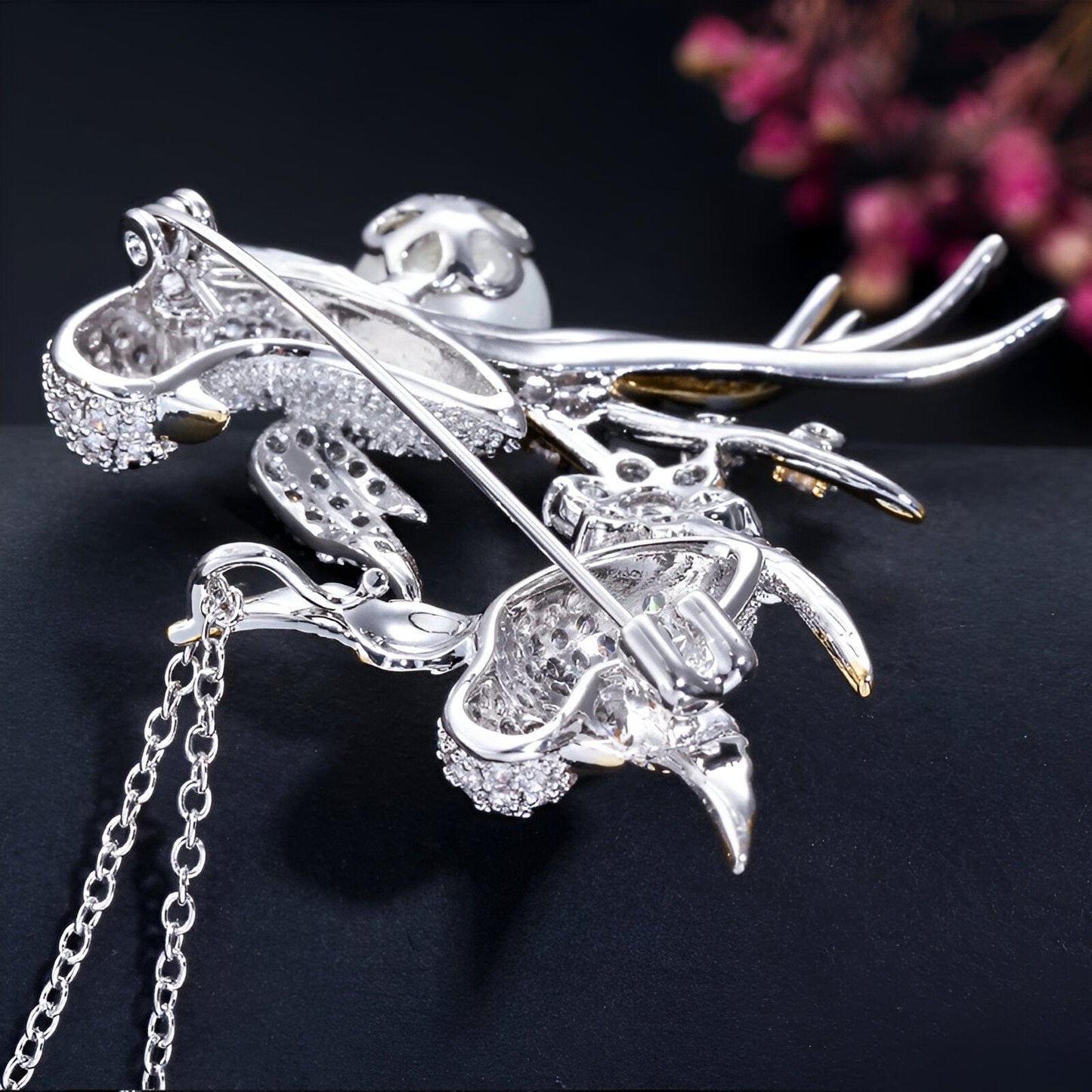 Bird Design Sparkling Enamel Brooch - JR NEST