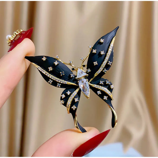 Vintage Black Butterfly Brooch