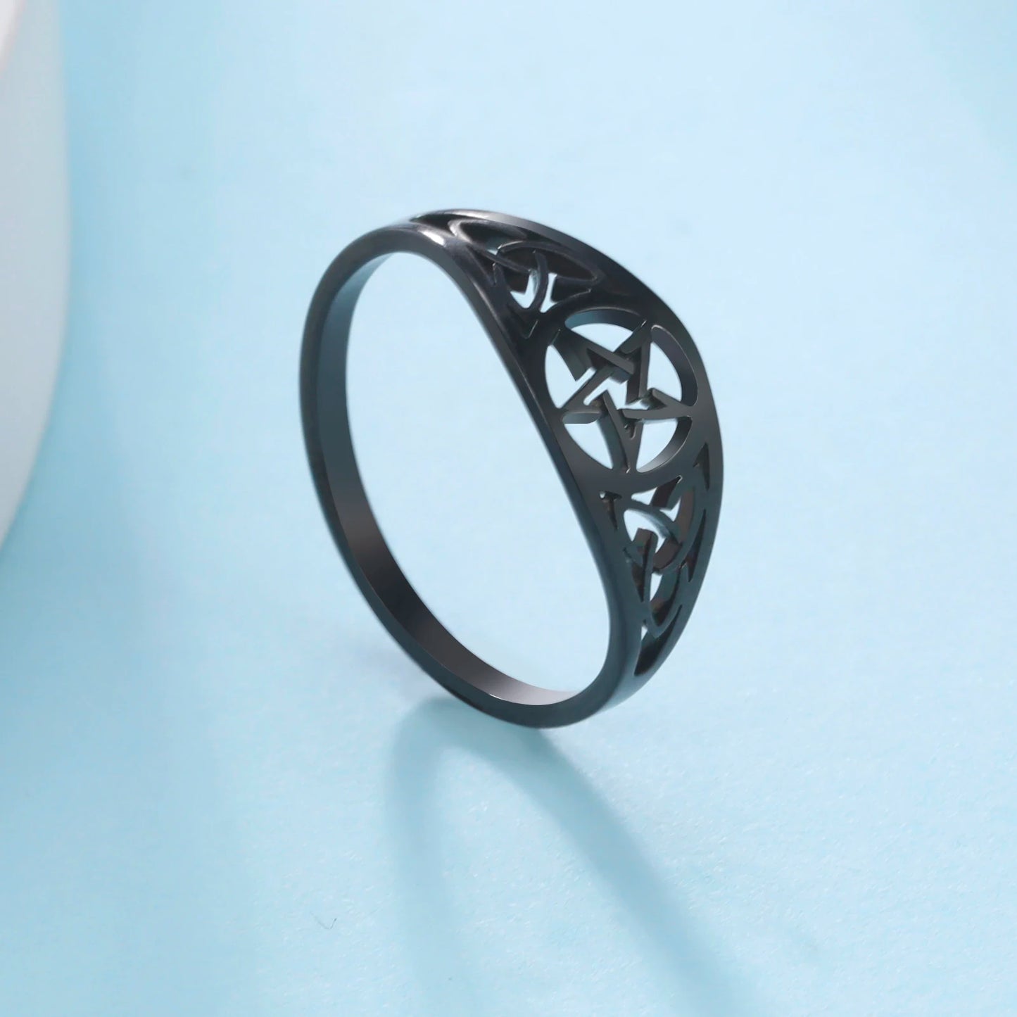 Gothic Pentagram Stainless Steel Ring

