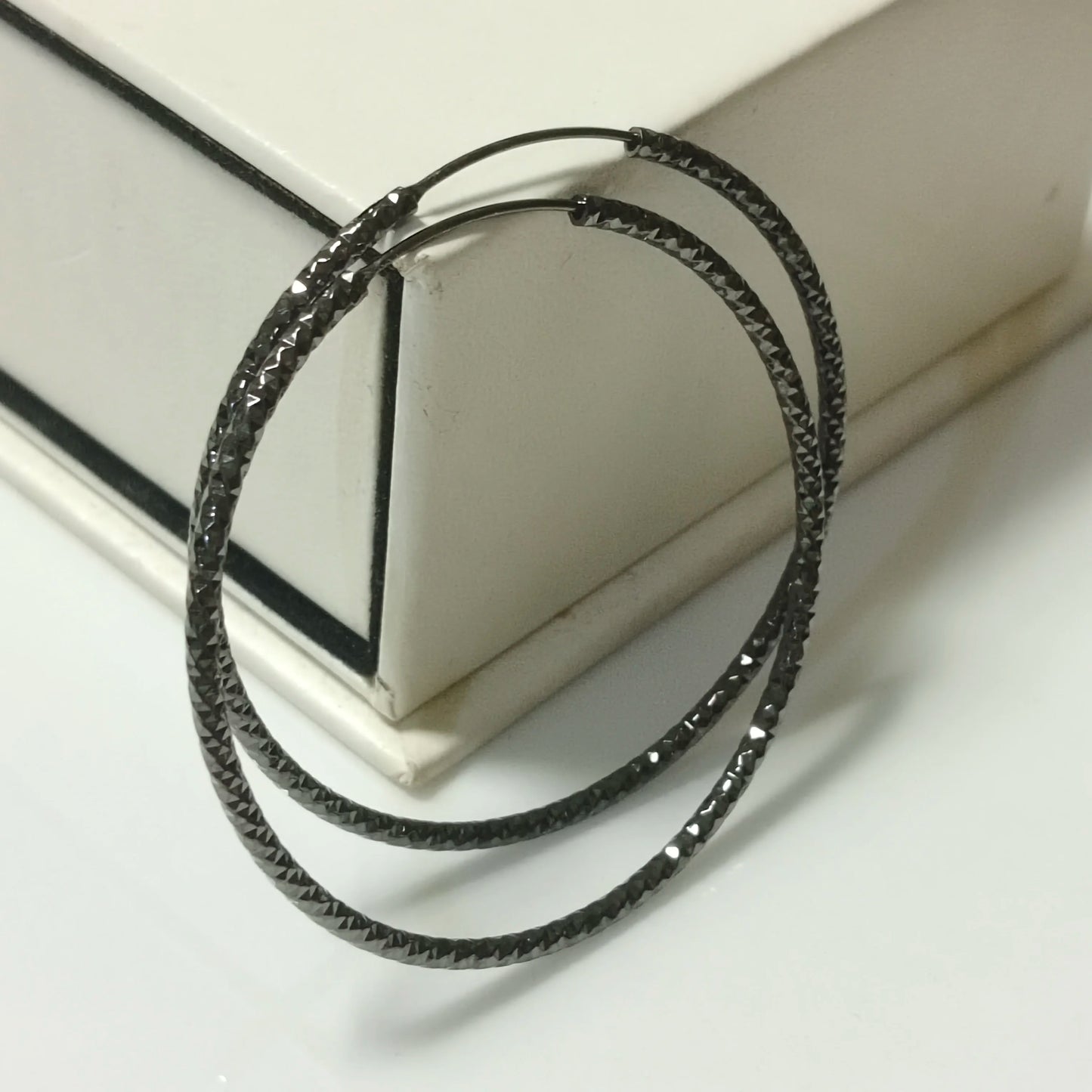 Large Circle Silver Hoops