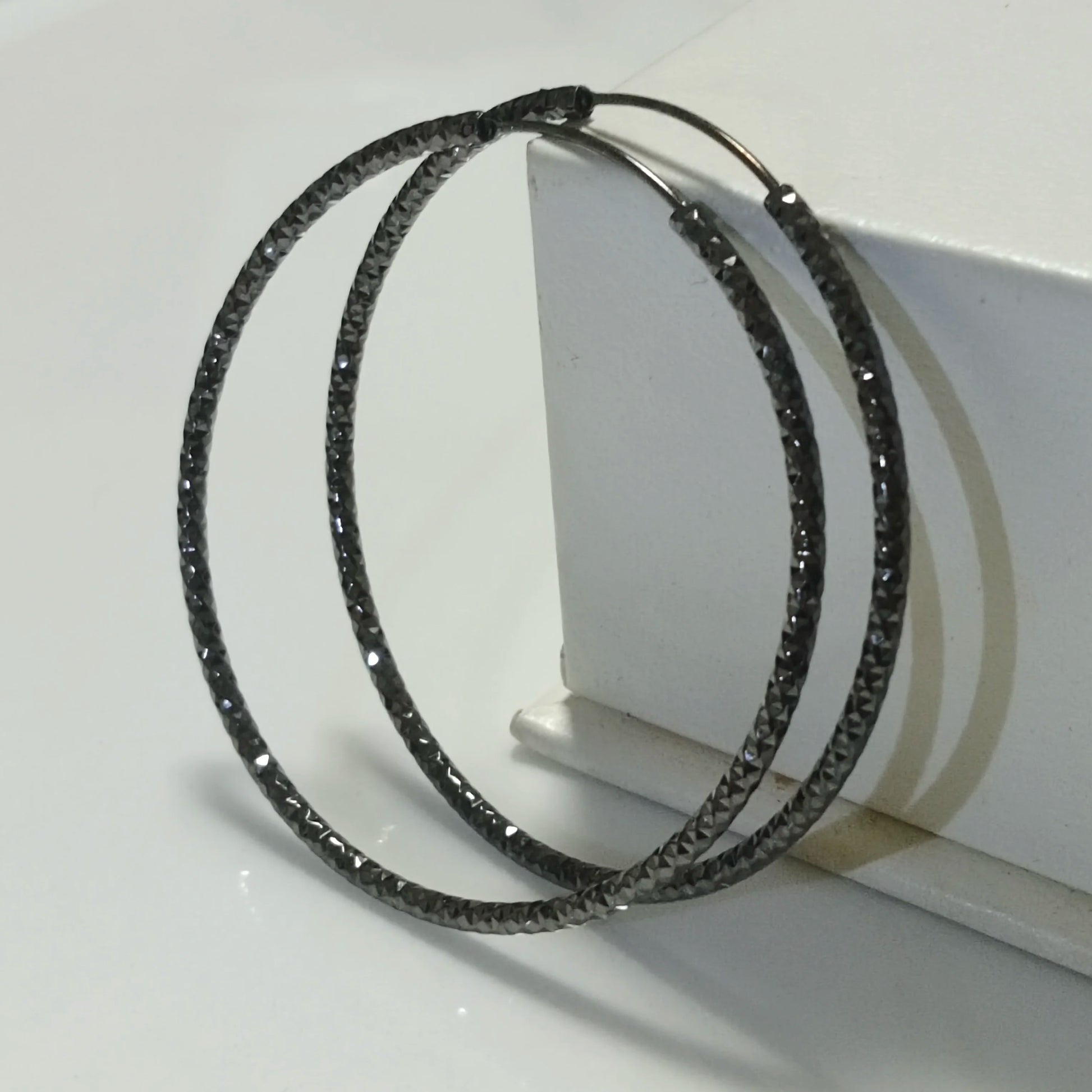 Large Circle Silver Hoops