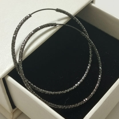 Large Circle Silver Hoops