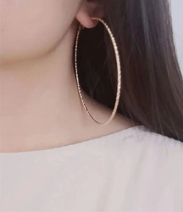 Large Circle Silver Hoops