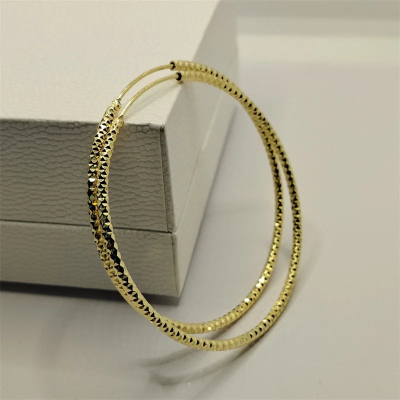 Large Circle Silver Hoops