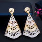 Zircons Large Long Drop Earrings - JR NEST