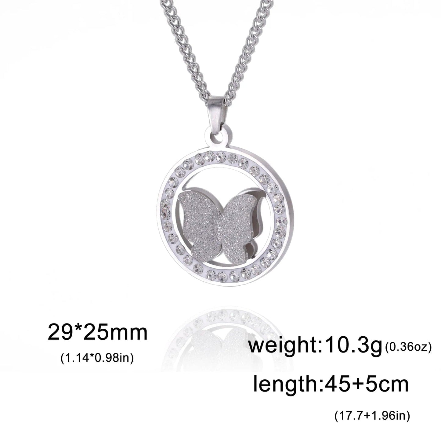 Gold Zircon Butterfly Necklace Women