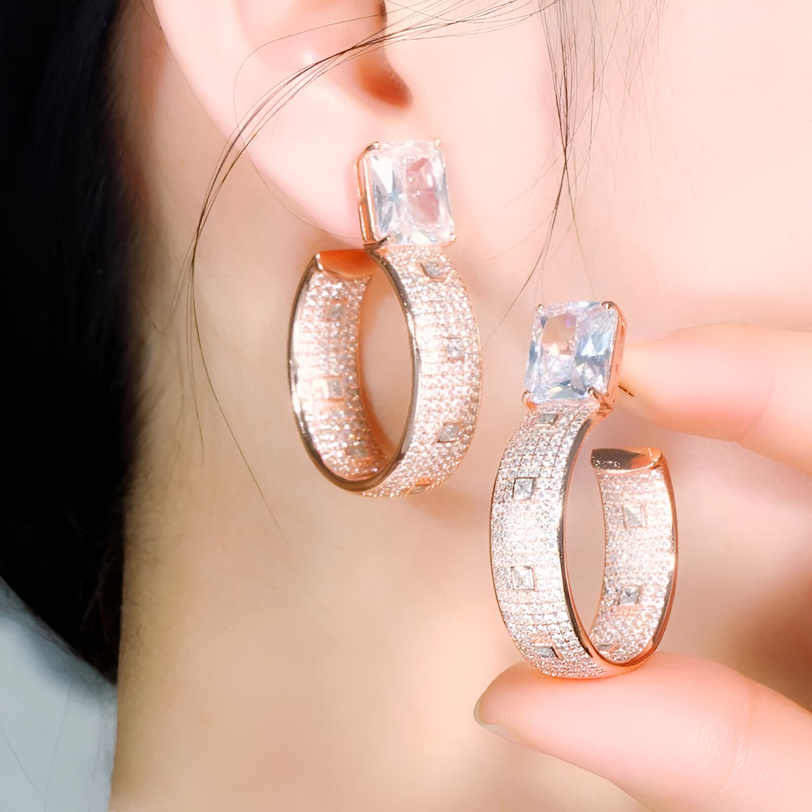 Cubic Zirconia Pave Circle Round Earring - JR NEST