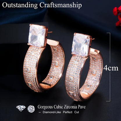 Cubic Zirconia Pave Circle Round Earring - JR NEST