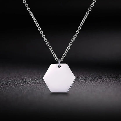 Simple Hexagon Pendant Gift Necklace