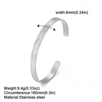 Stainless Steel Flower Bangle