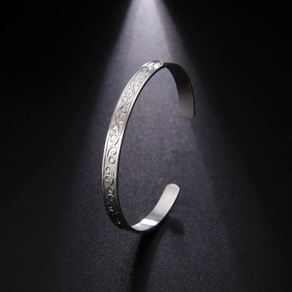 Stainless Steel Flower Bangle