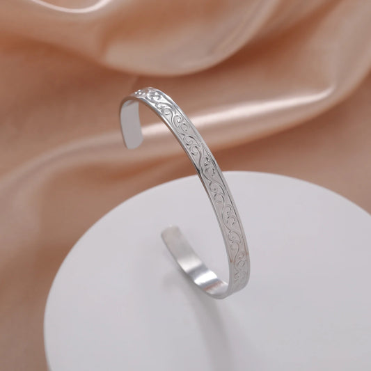 Stainless Steel Flower Bangle