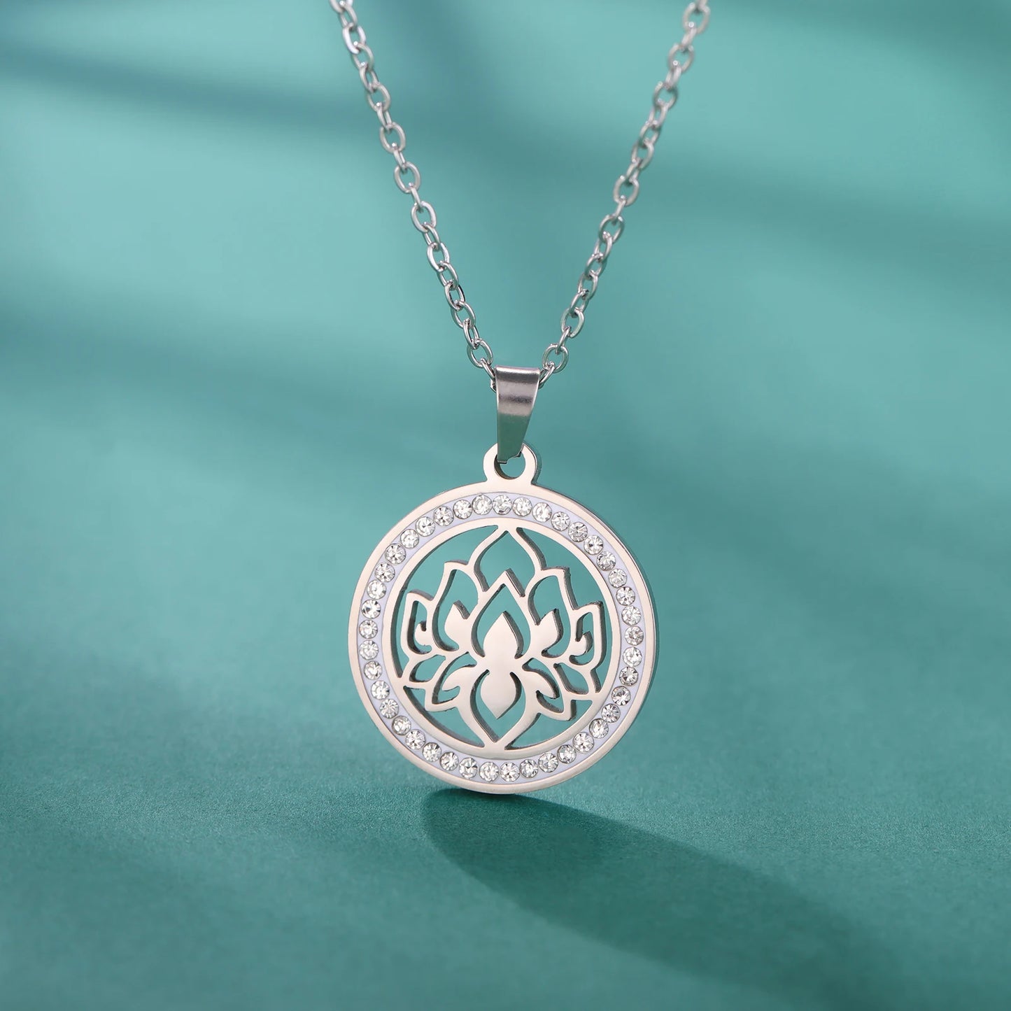 Stainless Steel Lotus Pendant