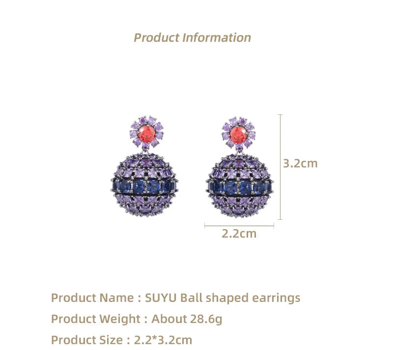 Colorful Flowers Ball Earrings