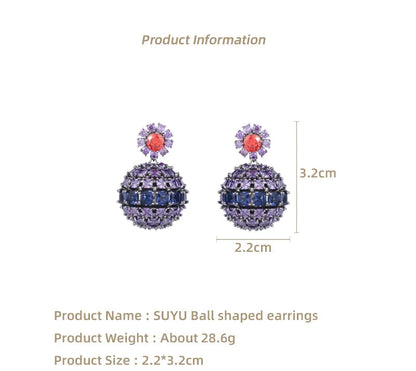 Colorful Flowers Ball Earrings