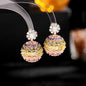 Colorful Flowers Ball Earrings