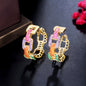 Colorful Stones Hoop Earrings - JR NEST