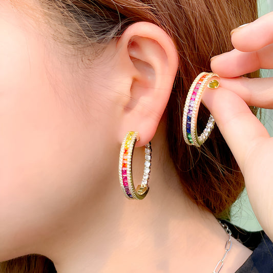 Colorful Round Hoop Earrings - JR NEST