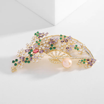  Elegant Retro Fan Brooch