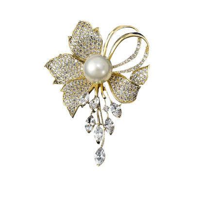 Flowers Imitation Pearl Brooch