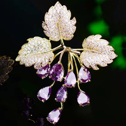 Grape Copper Inlaid Brooch