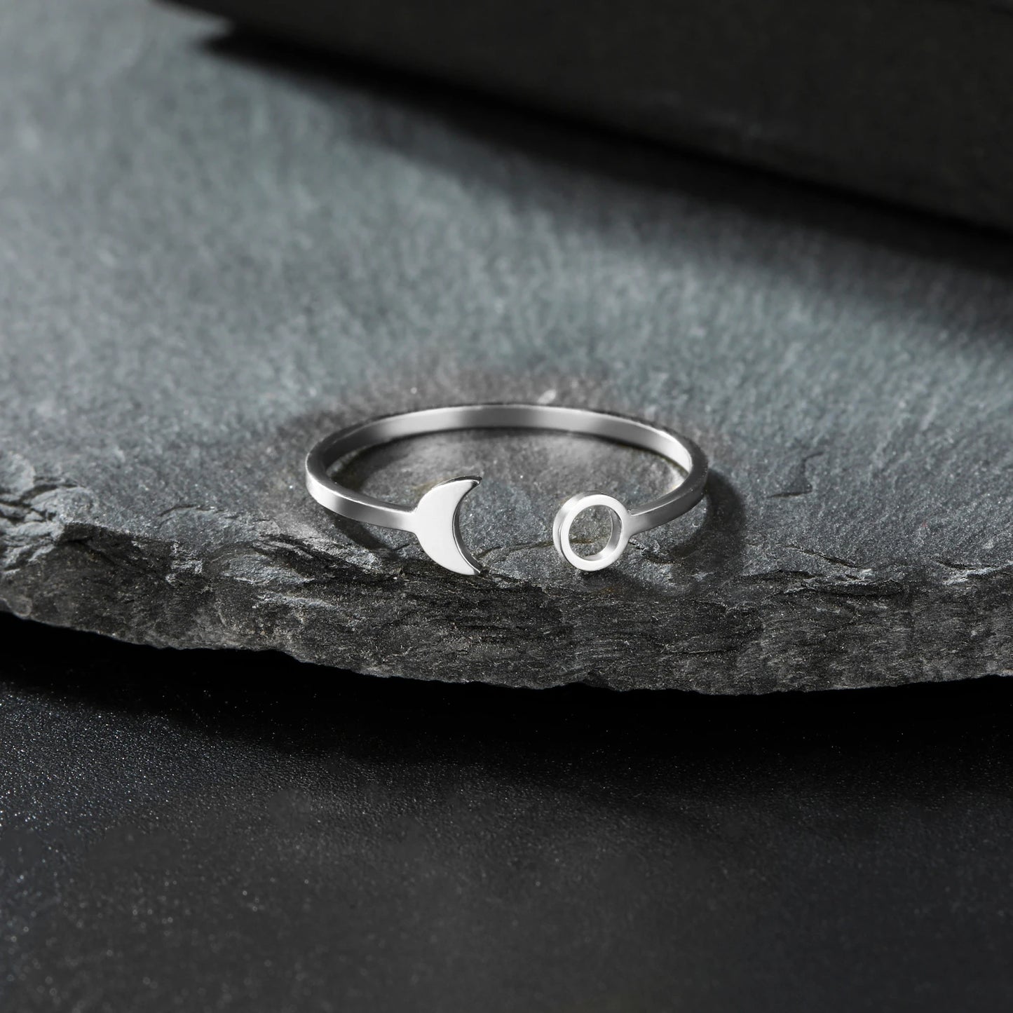 Moon Sun Stainless Steel Ring