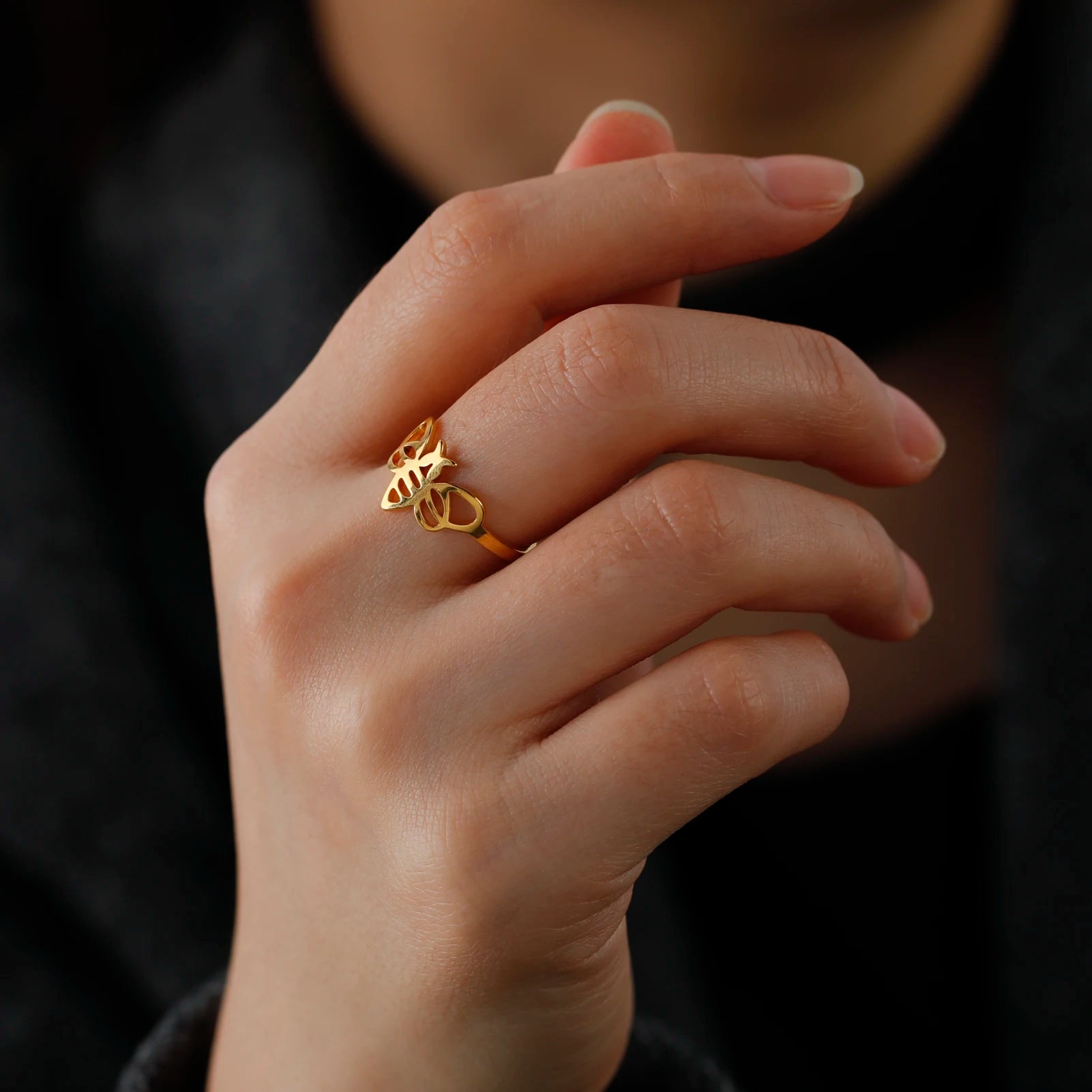 Insect Bee Jewelry - Gold Ring