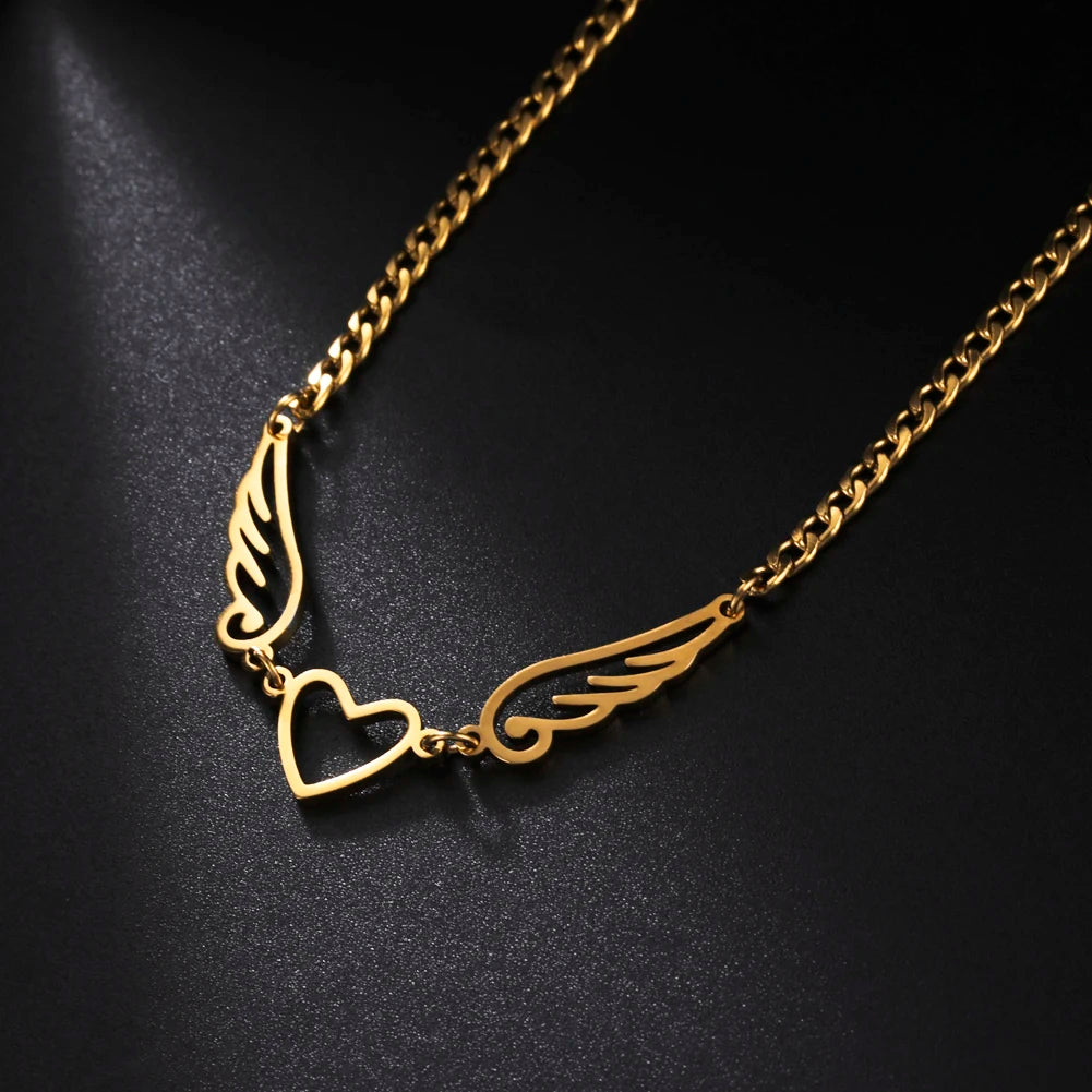 Trendy Angel Wings Pendant Necklace