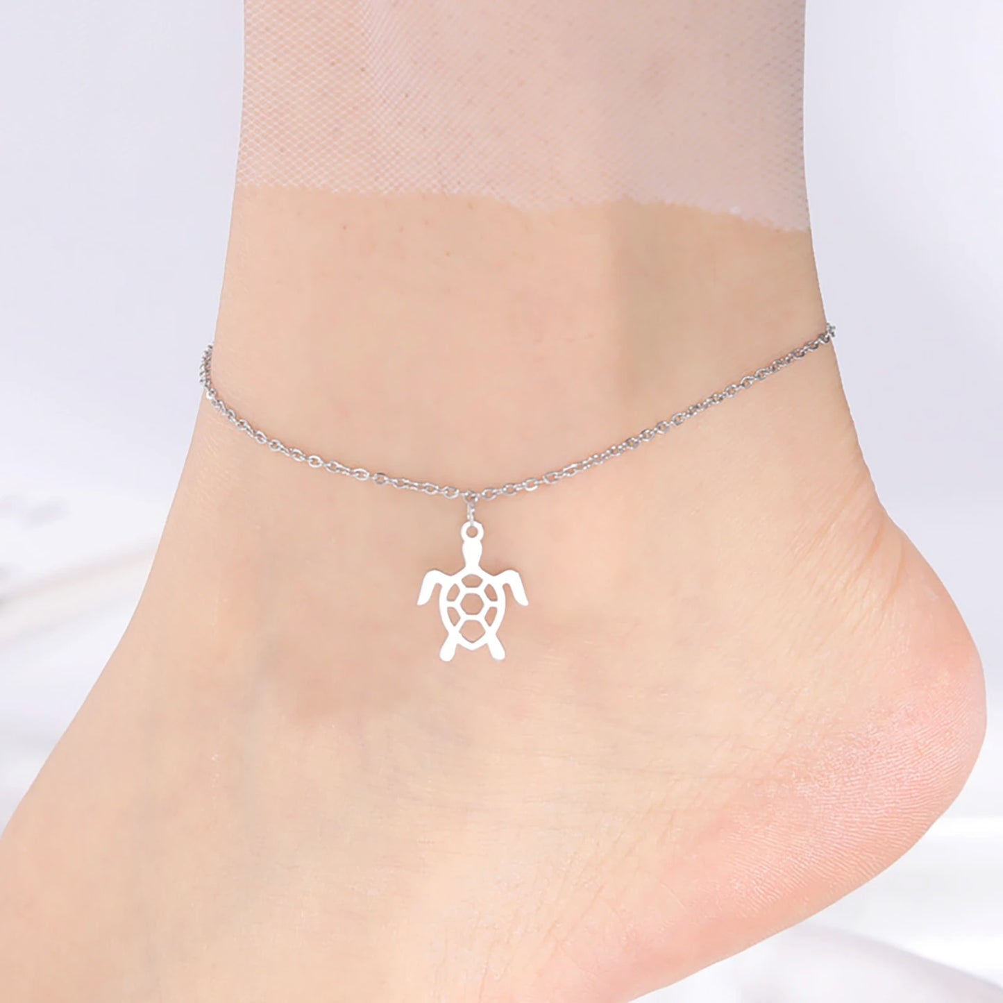 Stainless Steel Turtle Ankle Bracelet