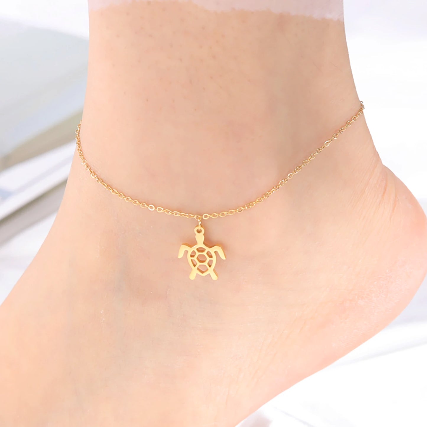 Stainless Steel Turtle Ankle Bracelet